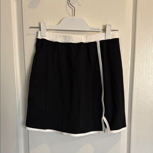Black and White Tennis Skirt with Side Slit